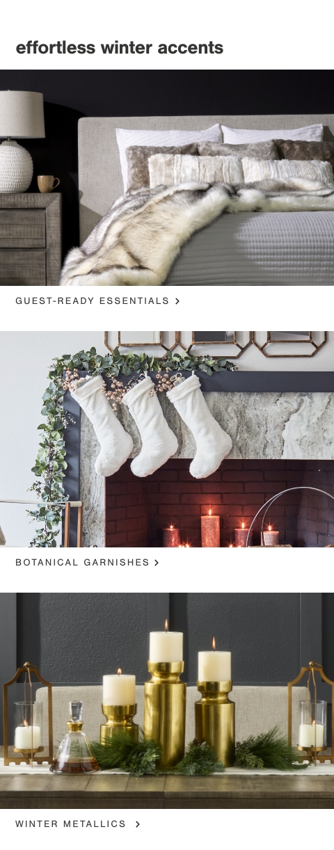Guest Ready Essentials, Holiday Botanicals, Modern Metallics